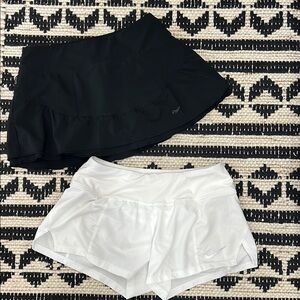 Nike Women's Black Skirt and White Shorts Set